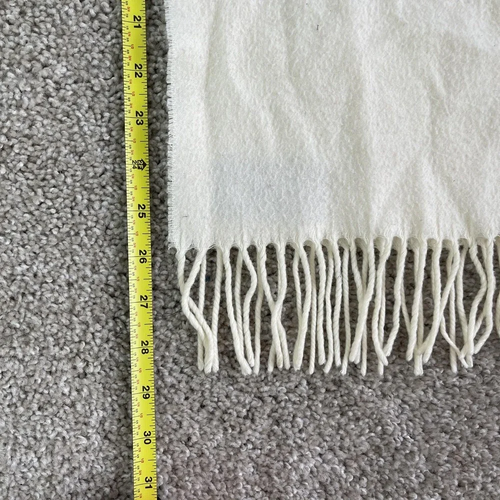 Cashmink Rectangle Scarf Womens One Size White Fringe Acrylic Germany Winter